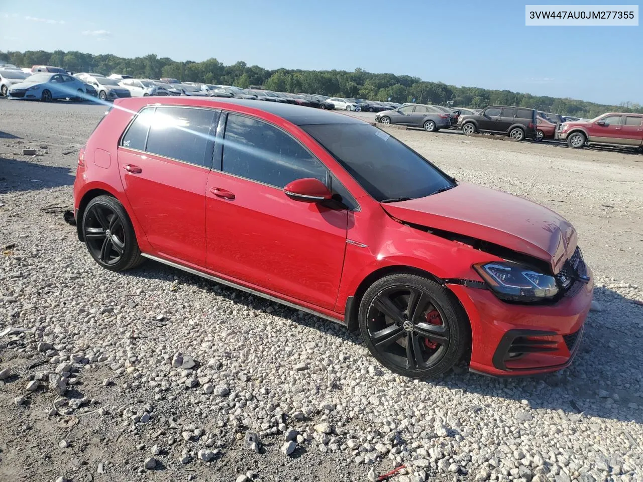 2018 Volkswagen Gti S/Se VIN: 3VW447AU0JM277355 Lot: 71752754