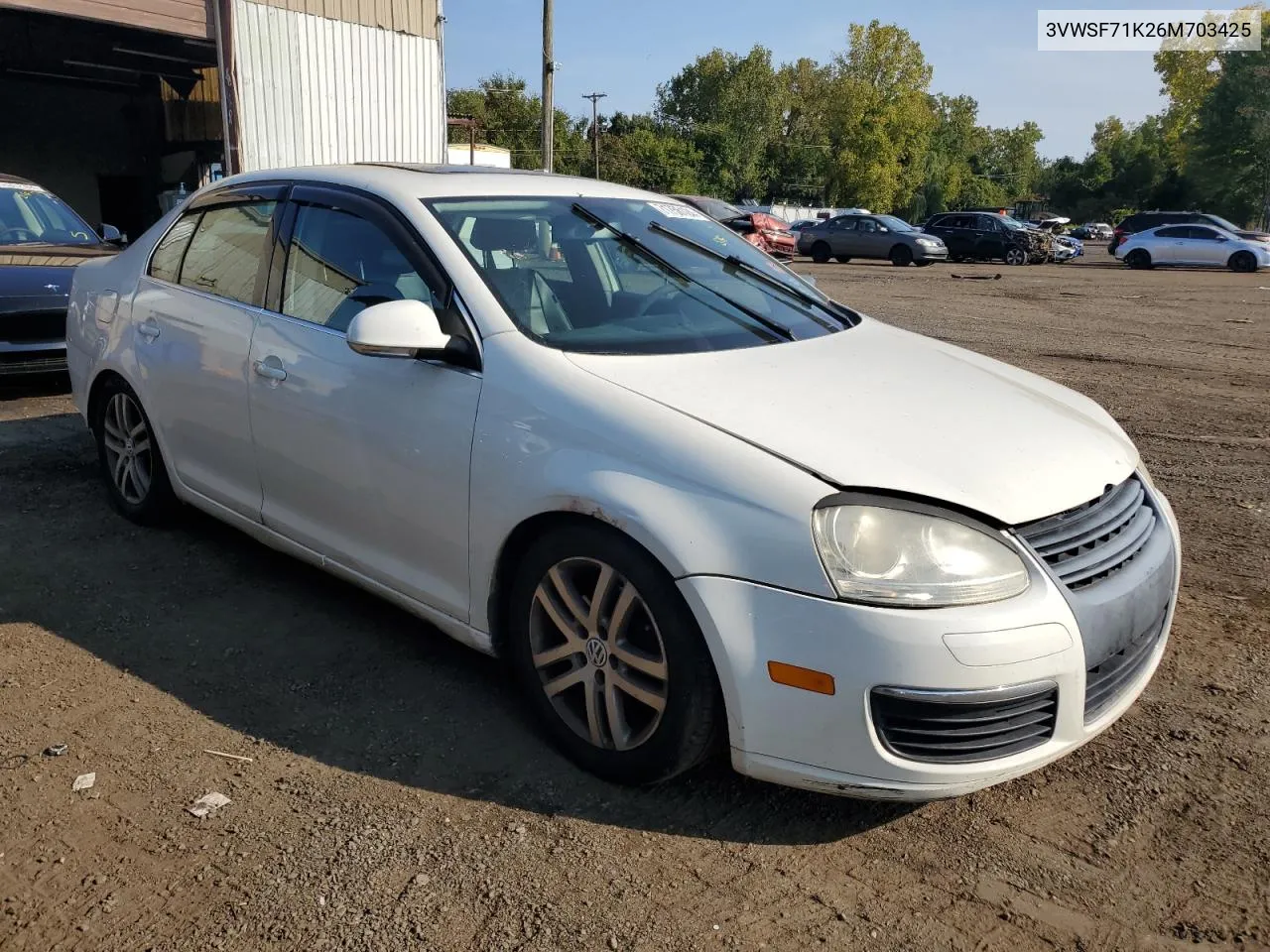 2006 Volkswagen Jetta 2.5 Option Package 1 VIN: 3VWSF71K26M703425 Lot: 71756124