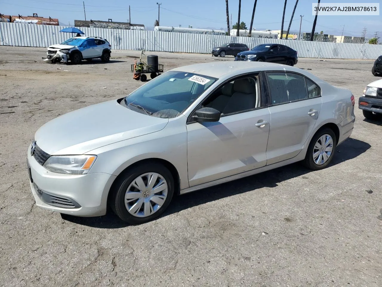 2011 Volkswagen Jetta Base VIN: 3VW2K7AJ2BM378613 Lot: 62663554