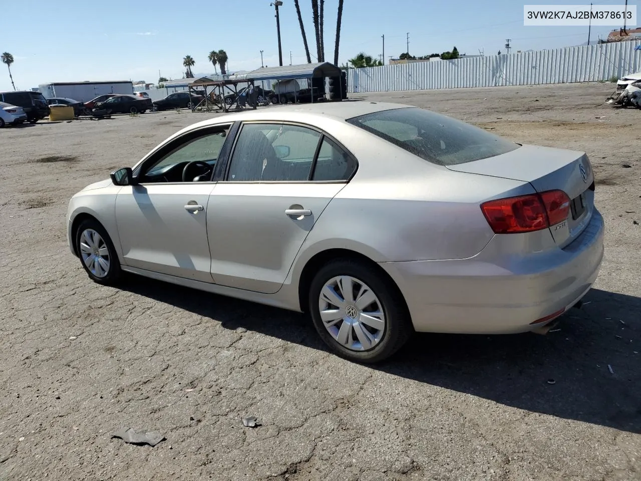 2011 Volkswagen Jetta Base VIN: 3VW2K7AJ2BM378613 Lot: 62663554