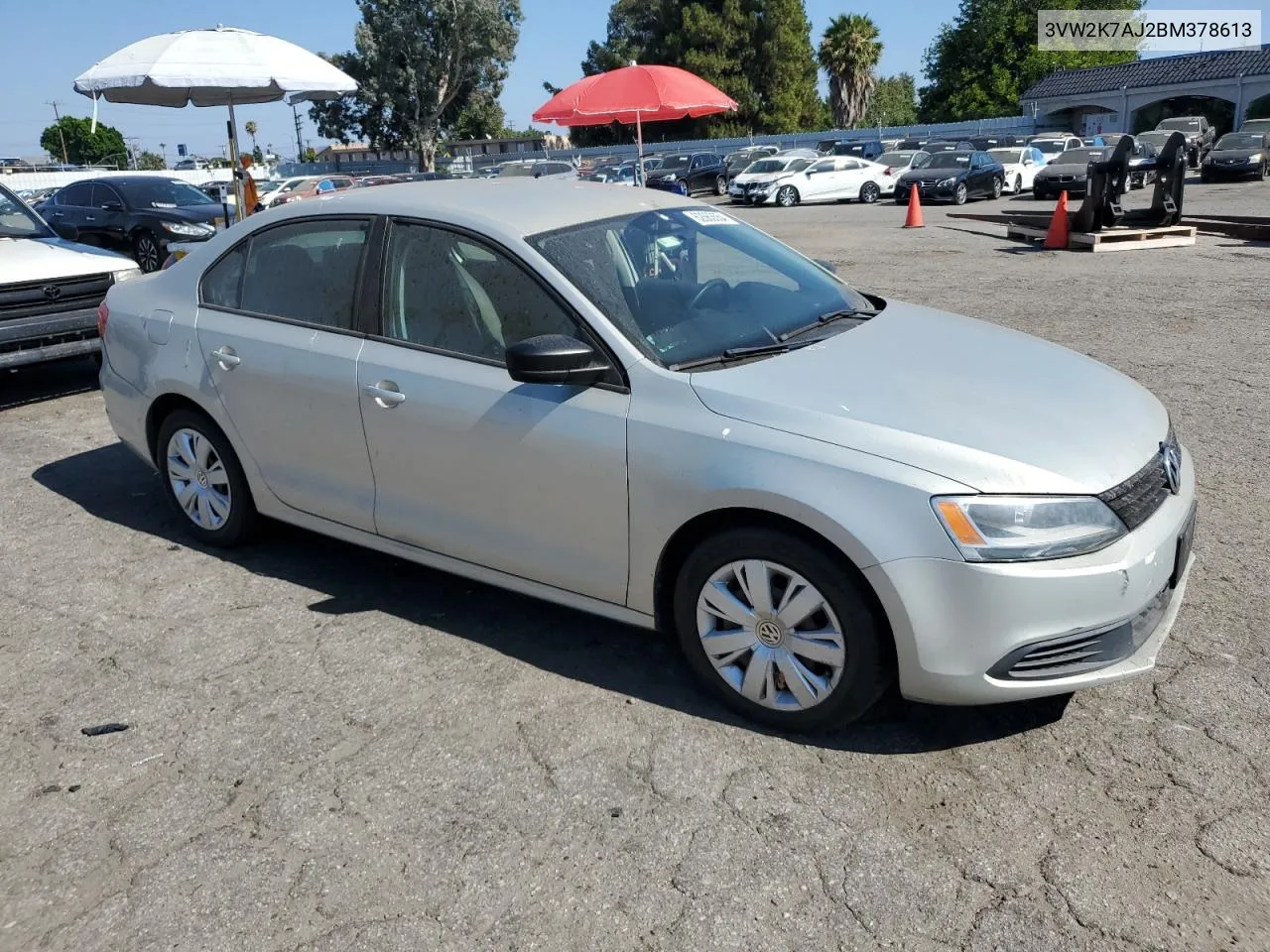 2011 Volkswagen Jetta Base VIN: 3VW2K7AJ2BM378613 Lot: 62663554