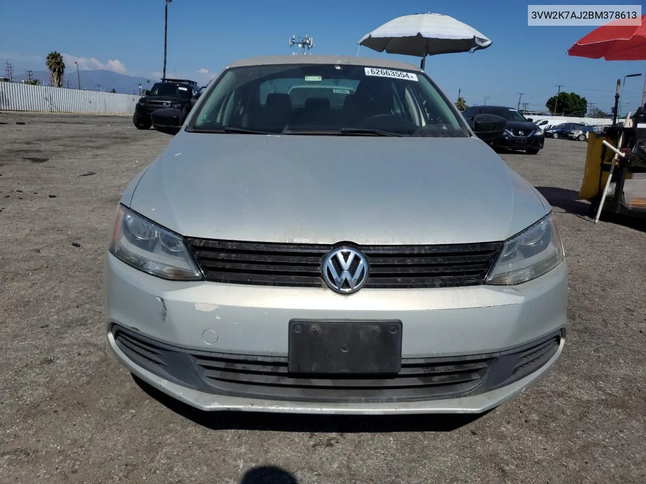 2011 Volkswagen Jetta Base VIN: 3VW2K7AJ2BM378613 Lot: 62663554