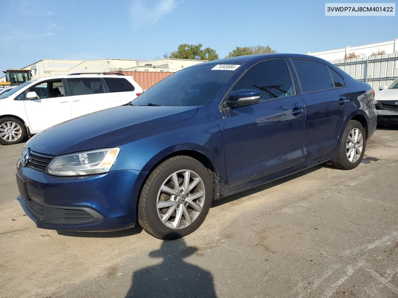 2012 Volkswagen Jetta Se VIN: 3VWDP7AJ8CM401422 Lot: 71345584