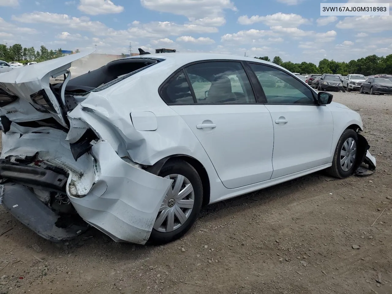 3VW167AJ0GM318983 2016 Volkswagen Jetta S