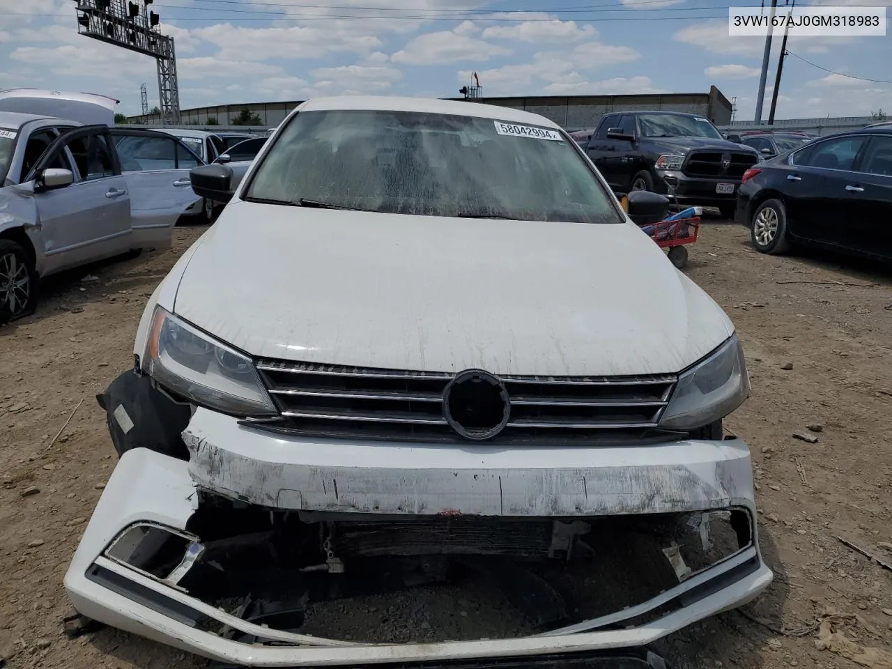 3VW167AJ0GM318983 2016 Volkswagen Jetta S