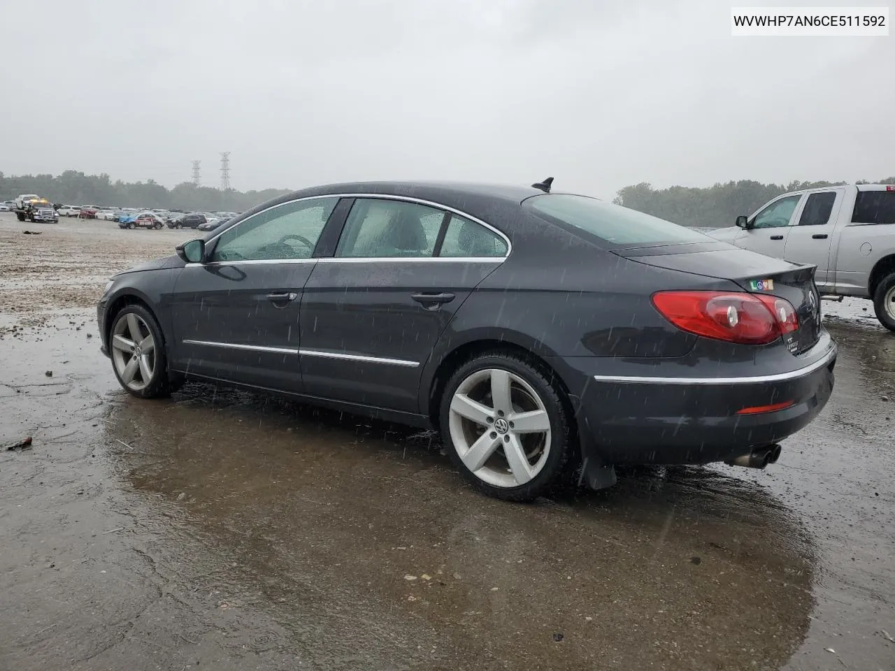 2012 Volkswagen Cc Luxury VIN: WVWHP7AN6CE511592 Lot: 71062094