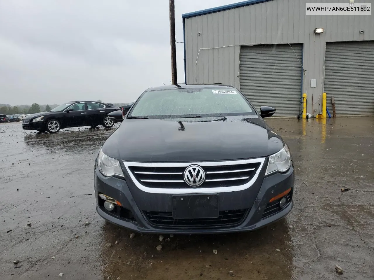 2012 Volkswagen Cc Luxury VIN: WVWHP7AN6CE511592 Lot: 71062094