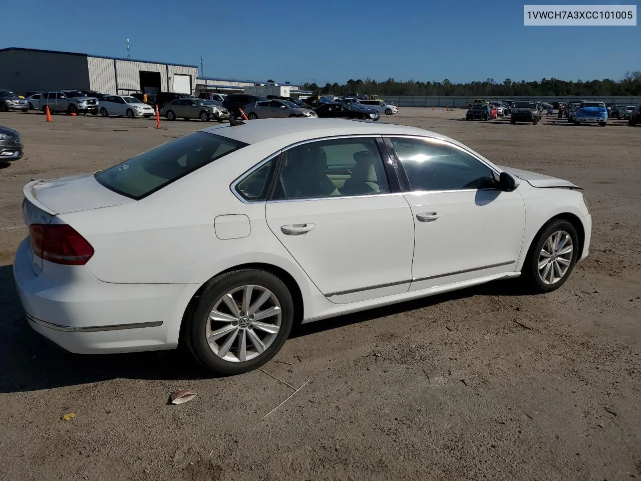 2012 Volkswagen Passat Sel VIN: 1VWCH7A3XCC101005 Lot: 68832254