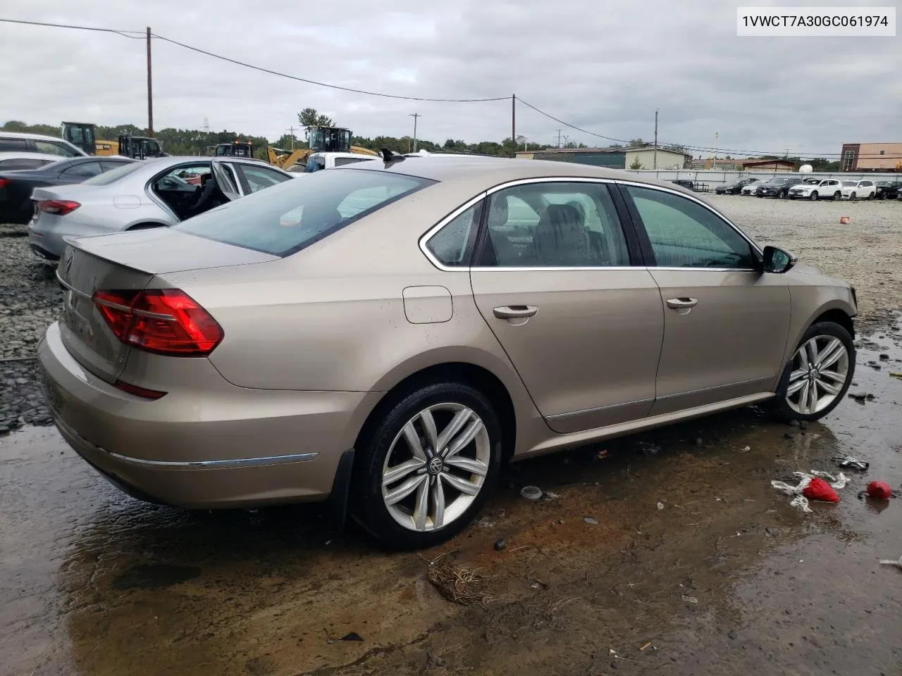 2016 Volkswagen Passat Sel VIN: 1VWCT7A30GC061974 Lot: 71759134