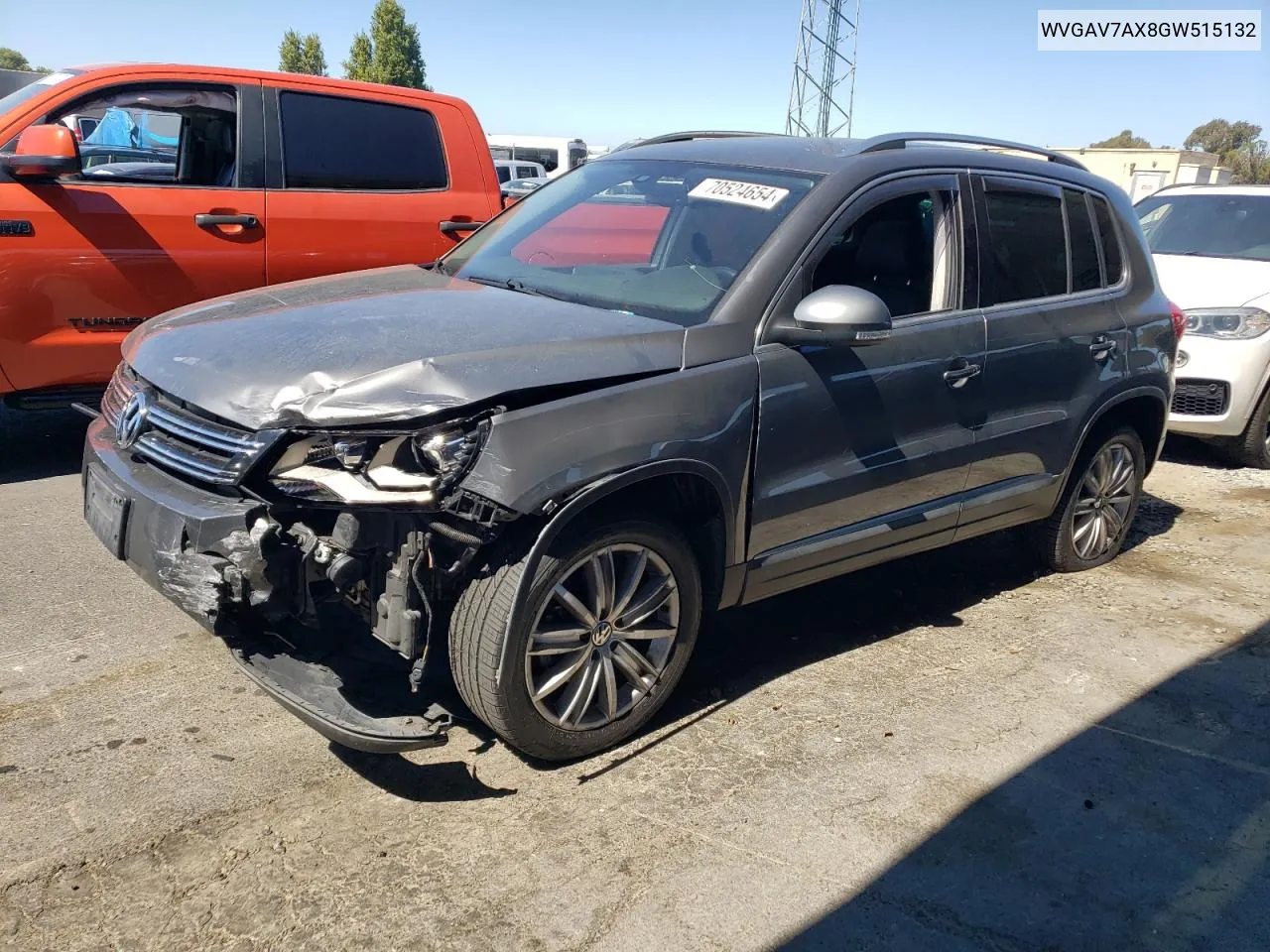 2016 Volkswagen Tiguan S VIN: WVGAV7AX8GW515132 Lot: 70524654