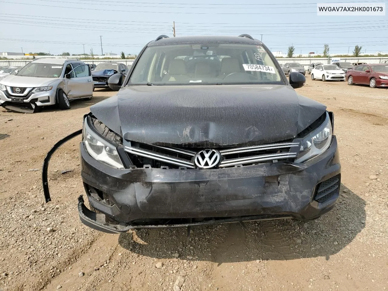 2017 Volkswagen Tiguan S VIN: WVGAV7AX2HK001673 Lot: 70584734