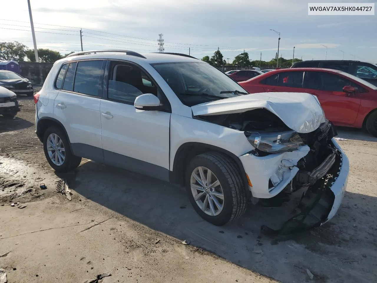 2017 Volkswagen Tiguan S VIN: WVGAV7AX5HK044727 Lot: 72229584