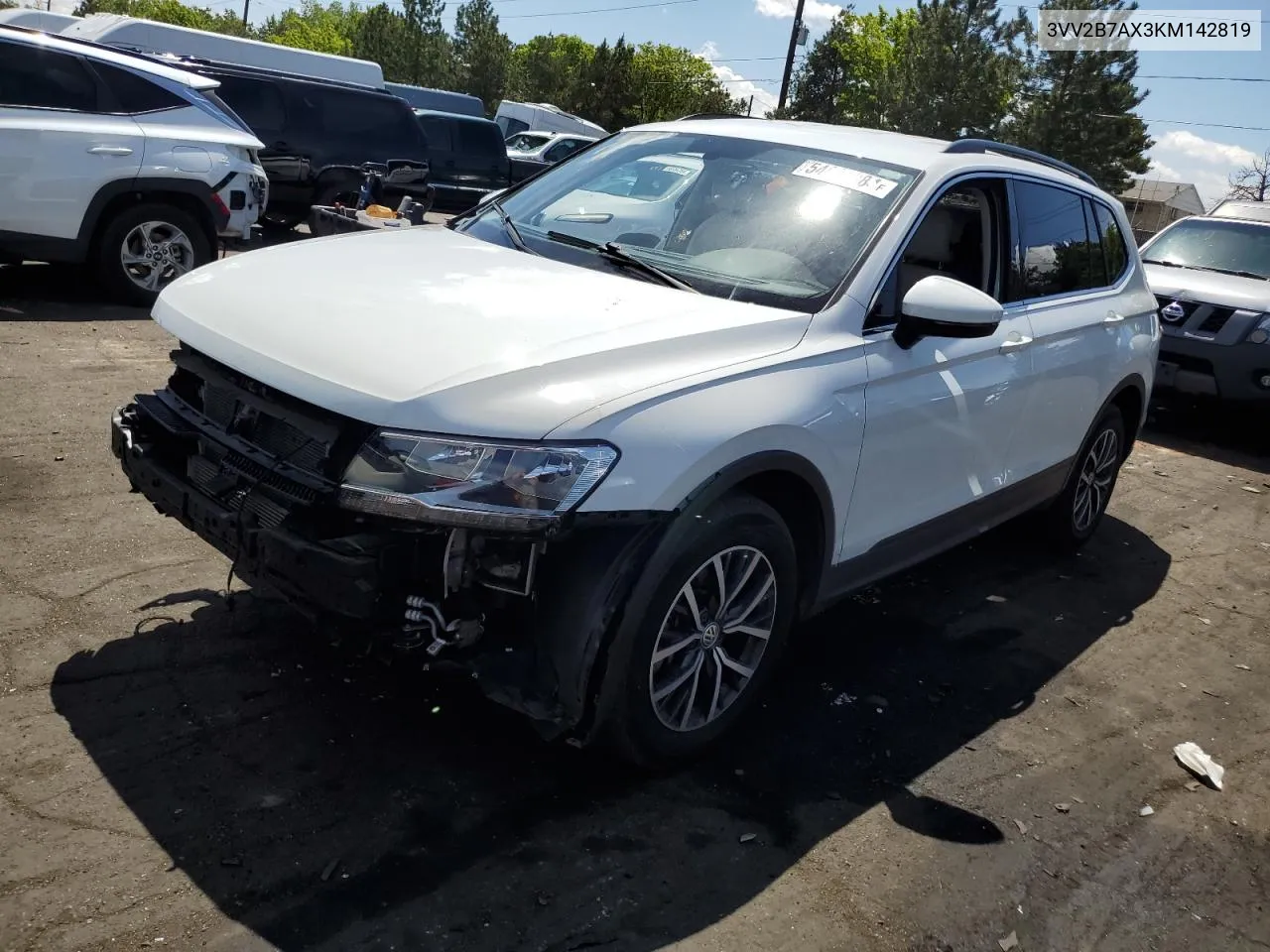 2019 Volkswagen Tiguan Se VIN: 3VV2B7AX3KM142819 Lot: 54635884