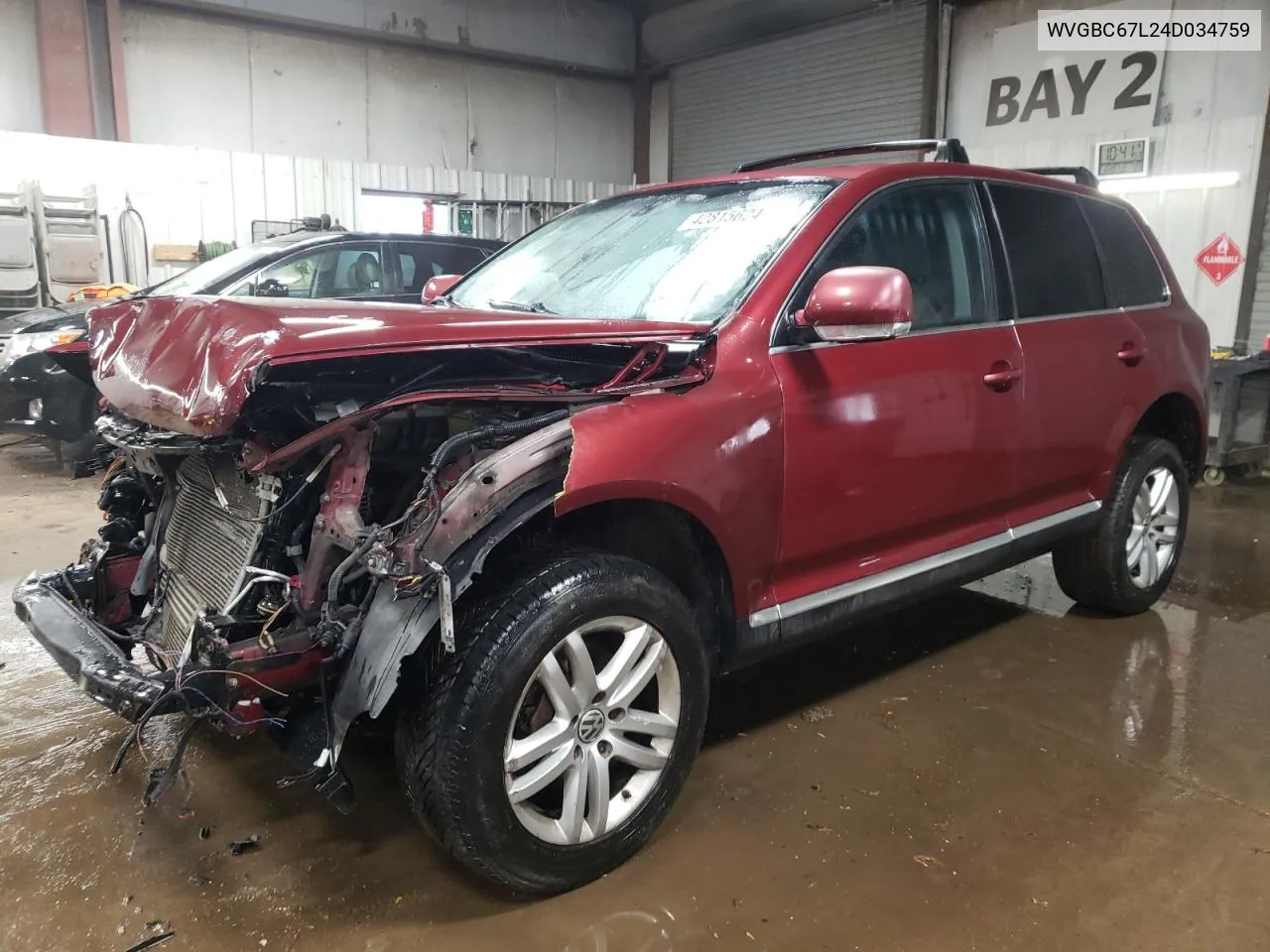 2004 Volkswagen Touareg 3.2 VIN: WVGBC67L24D034759 Lot: 42815624