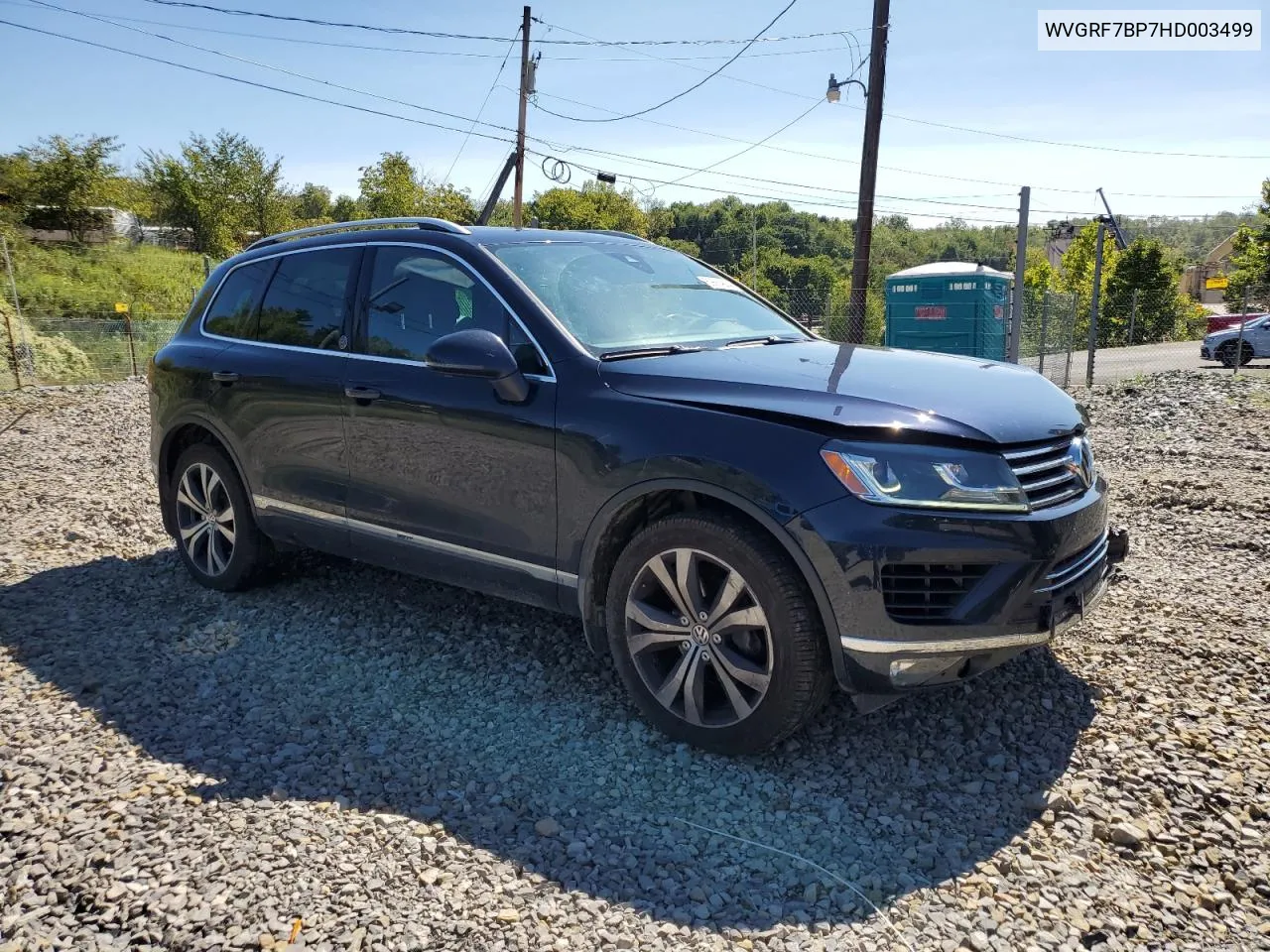 2017 Volkswagen Touareg Wolfsburg VIN: WVGRF7BP7HD003499 Lot: 69684834