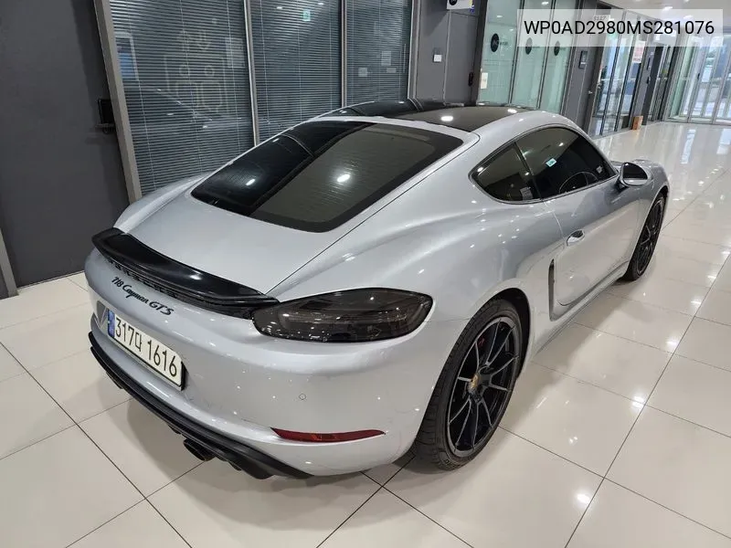 Porsche 718 Cayman 4.0 Gts VIN: WP0AD2980MS281076 Lot: 38160019