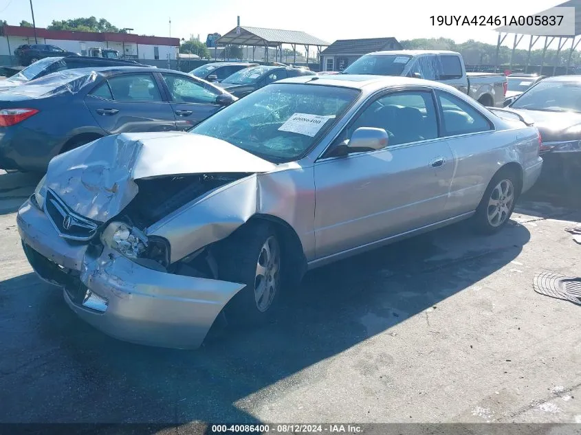 2001 Acura Cl 3.2 VIN: 19UYA42461A005837 Lot: 40086400