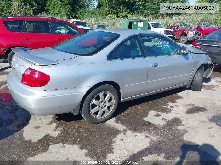 2001 Acura Cl 3.2 VIN: 19UYA42461A005837 Lot: 40086400