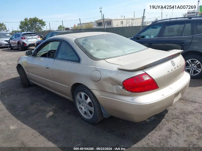 2001 Acura Cl 3.2 VIN: 19UYA42541A007269 Lot: 40154250