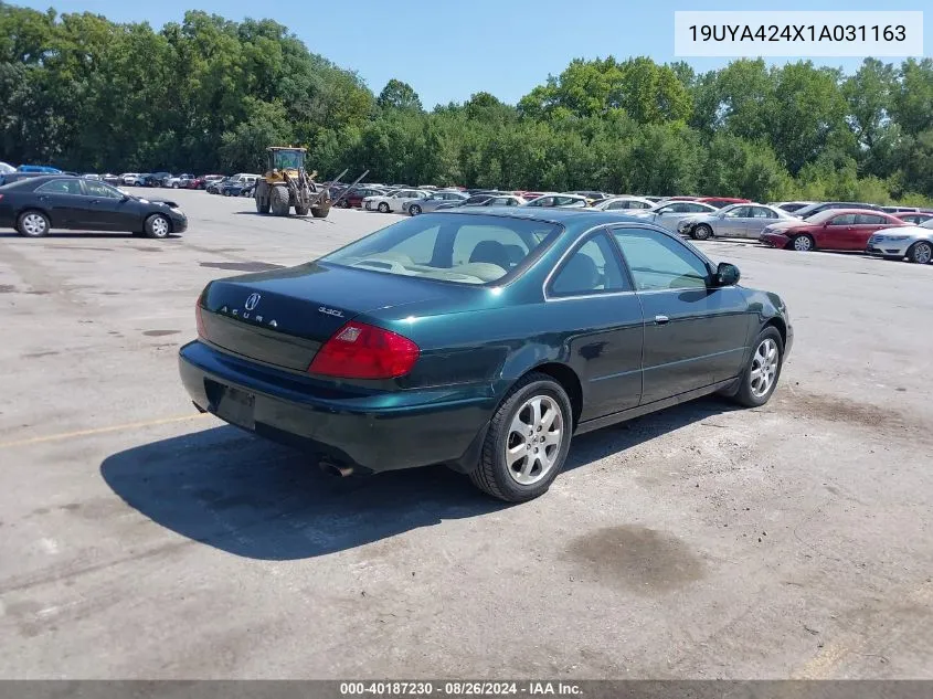 2001 Acura Cl 3.2 VIN: 19UYA424X1A031163 Lot: 40187230