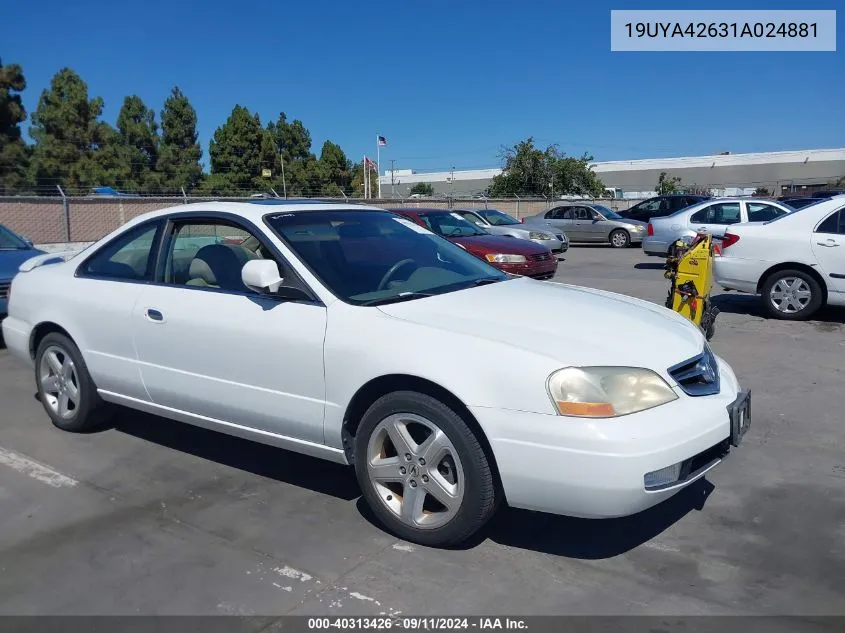 2001 Acura Cl 3.2 Type S VIN: 19UYA42631A024881 Lot: 40313426