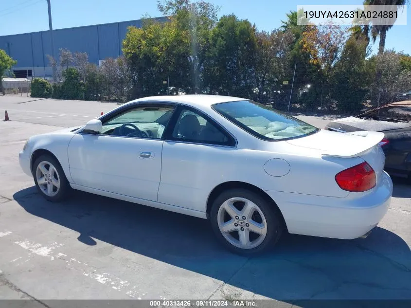 2001 Acura Cl 3.2 Type S VIN: 19UYA42631A024881 Lot: 40313426