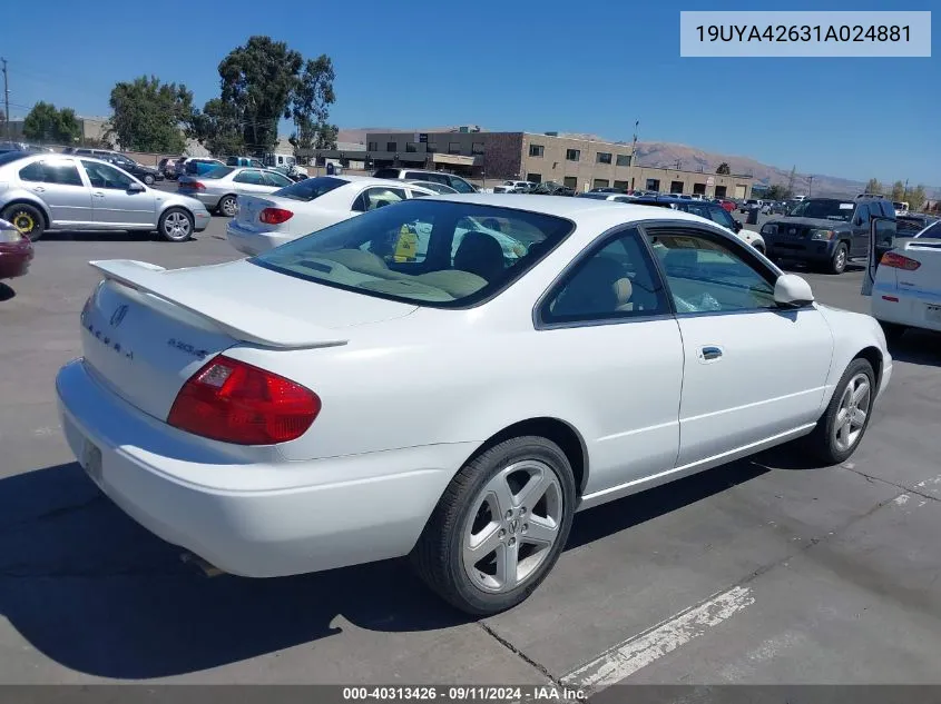 2001 Acura Cl 3.2 Type S VIN: 19UYA42631A024881 Lot: 40313426