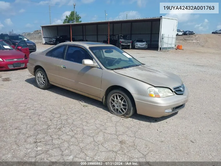 2002 Acura Cl 3.2 VIN: 19UYA42432A001763 Lot: 39980883