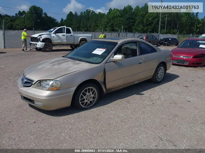 2002 Acura Cl 3.2 VIN: 19UYA42432A001763 Lot: 39980883