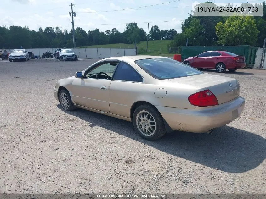 2002 Acura Cl 3.2 VIN: 19UYA42432A001763 Lot: 39980883