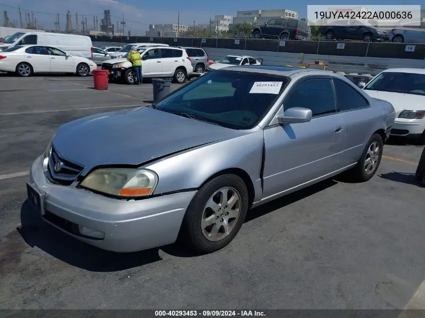 2002 Acura Cl 3.2 VIN: 19UYA42422A000636 Lot: 40293453