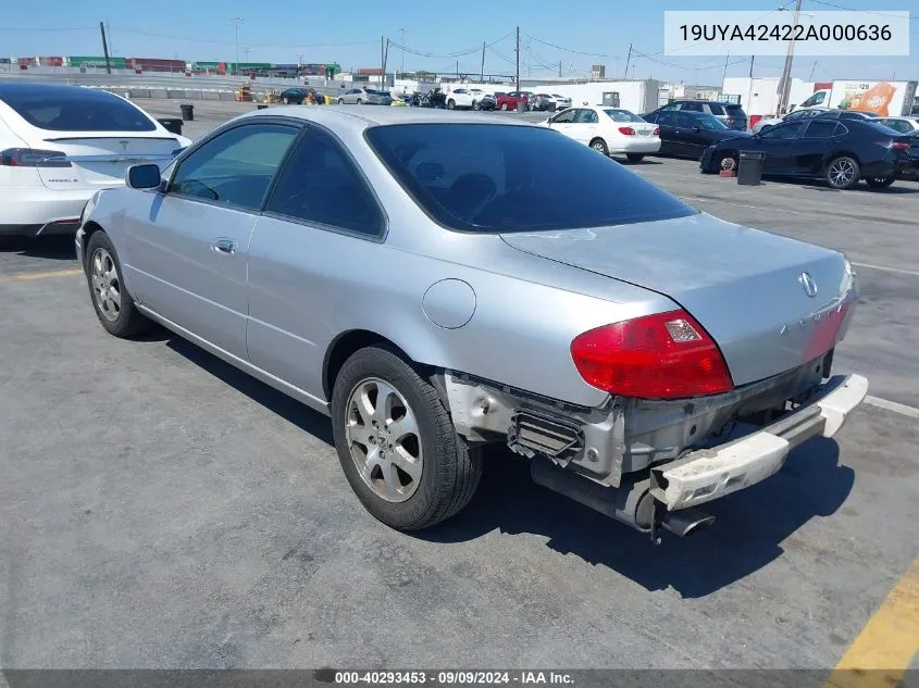 2002 Acura Cl 3.2 VIN: 19UYA42422A000636 Lot: 40293453