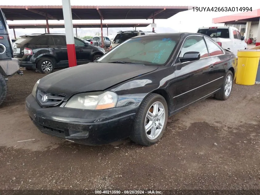 2003 Acura Cl 3.2 Type S Automatic VIN: 19UYA42663A014994 Lot: 40213590