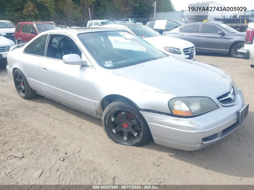 2003 Acura Cl 3.2 Type S VIN: 19UYA42743A005929 Lot: 40357540