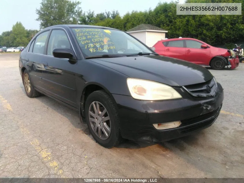 2002 Acura 1.7El Touring VIN: 2HHES35662H007688 Lot: 12067985