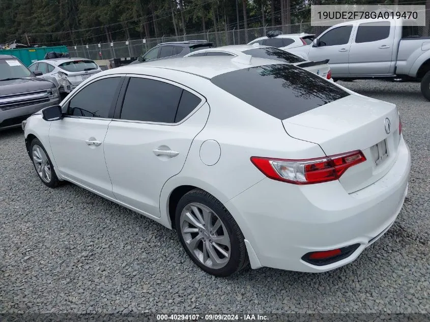 2016 Acura Ilx Premium Package/Technology Plus Package VIN: 19UDE2F78GA019470 Lot: 40294107