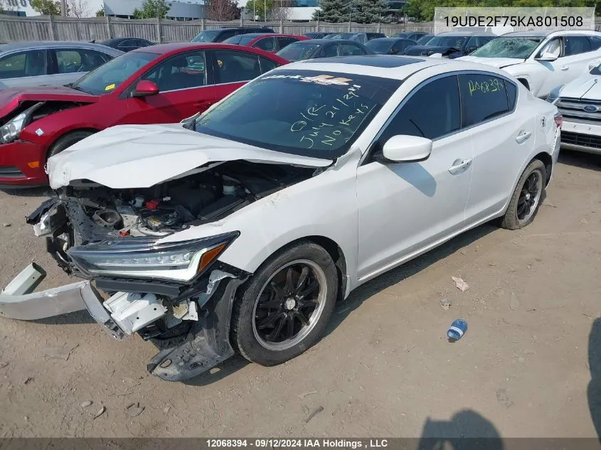 2019 Acura Ilx VIN: 19UDE2F75KA801508 Lot: 12068394