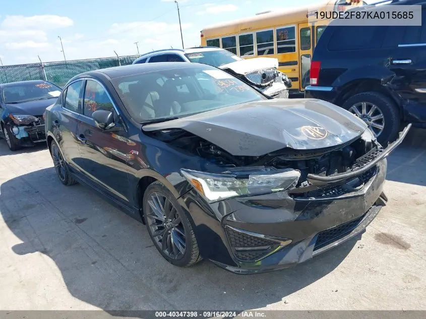 2019 Acura Ilx Premium A-Spec Packages/Technology A-Spec Packages VIN: 19UDE2F87KA015685 Lot: 40347398