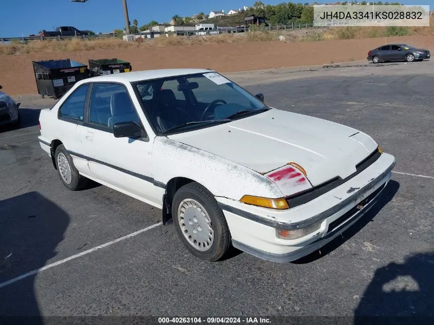 1989 Acura Integra Rs VIN: JH4DA3341KS028832 Lot: 40263104