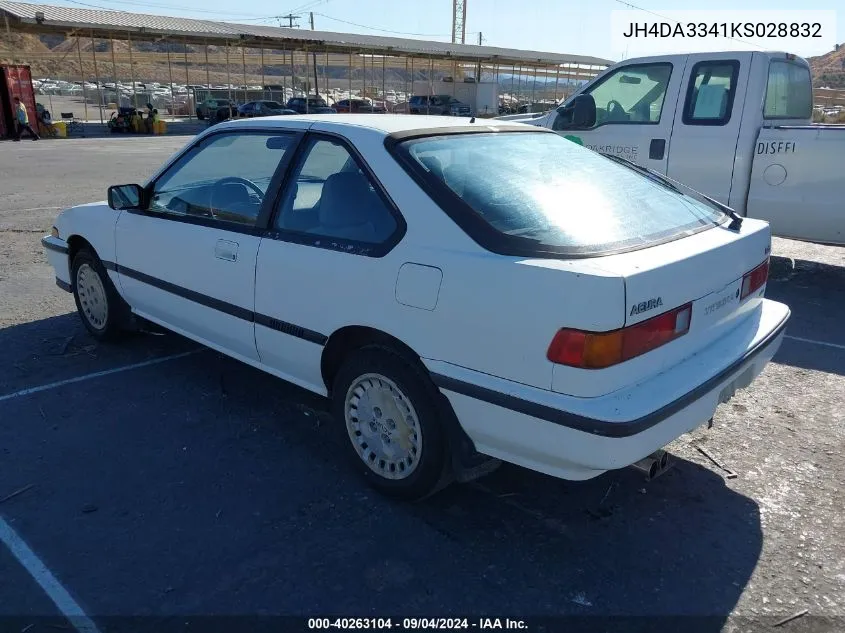 1989 Acura Integra Rs VIN: JH4DA3341KS028832 Lot: 40263104