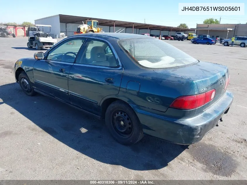 1998 Acura Integra Ls VIN: JH4DB7651WS005601 Lot: 40318306