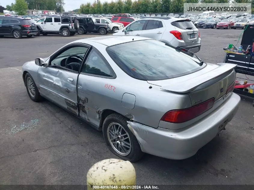 2000 Acura Integra Gs VIN: JH4DC4466YS002803 Lot: 40167645