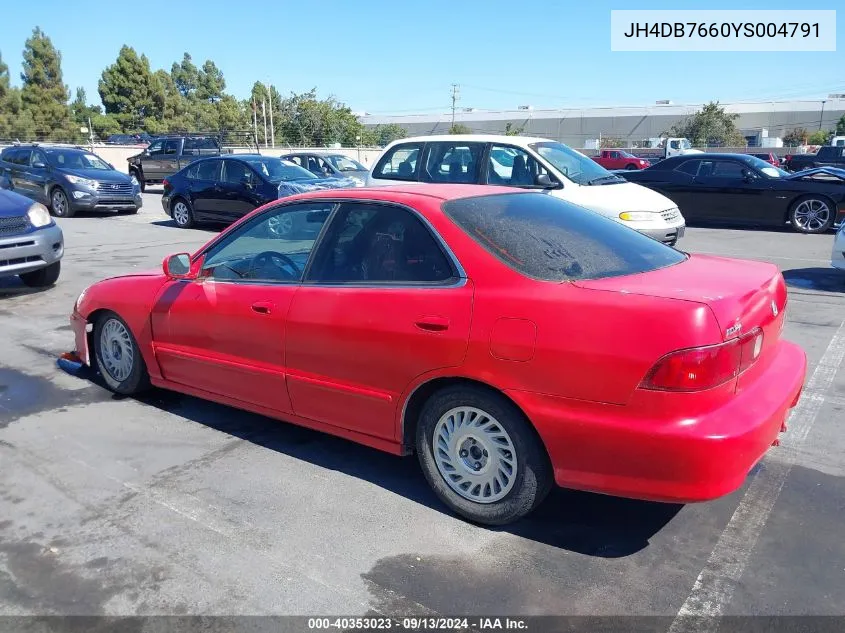 2000 Acura Integra Gs VIN: JH4DB7660YS004791 Lot: 40353023