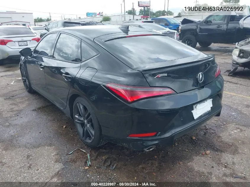 2024 Acura Integra A-Spec Technology Package VIN: 19UDE4H63RA026992 Lot: 40228987