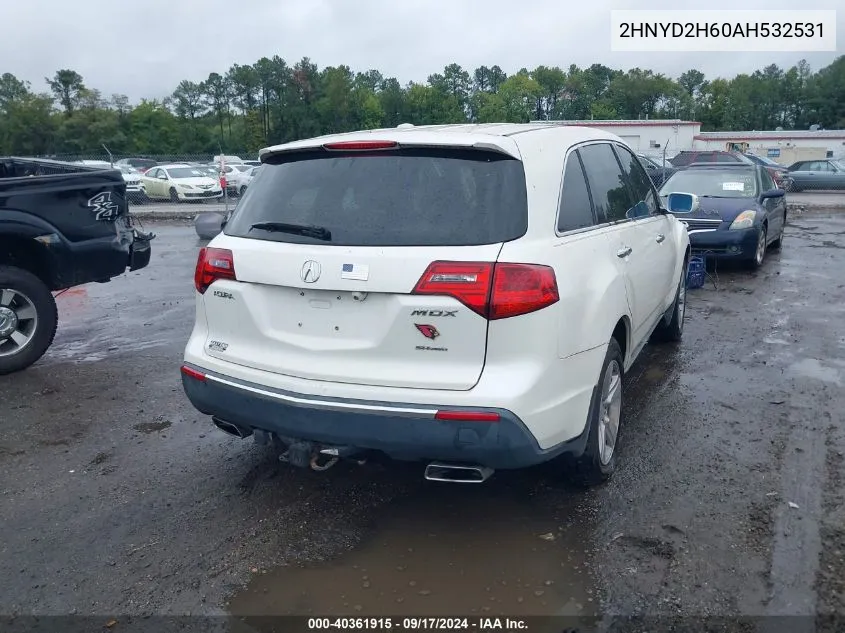 2010 Acura Mdx Technology Package VIN: 2HNYD2H60AH532531 Lot: 40361915