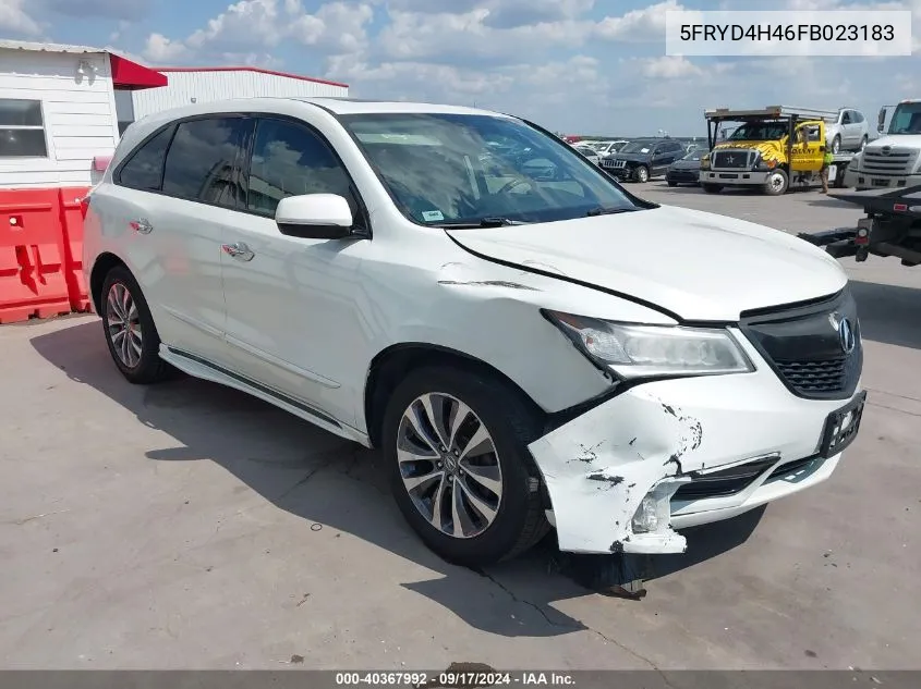 5FRYD4H46FB023183 2015 Acura Mdx Technology Package