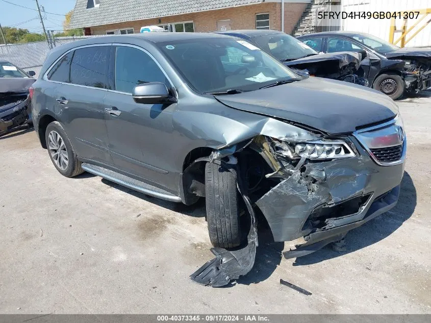 2016 Acura Mdx Technology Acurawatch Plus Packages/Technology Package VIN: 5FRYD4H49GB041307 Lot: 40373345