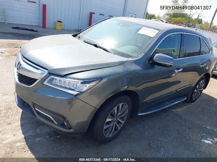 2016 Acura Mdx Technology Acurawatch Plus Packages/Technology Package VIN: 5FRYD4H49GB041307 Lot: 40373345