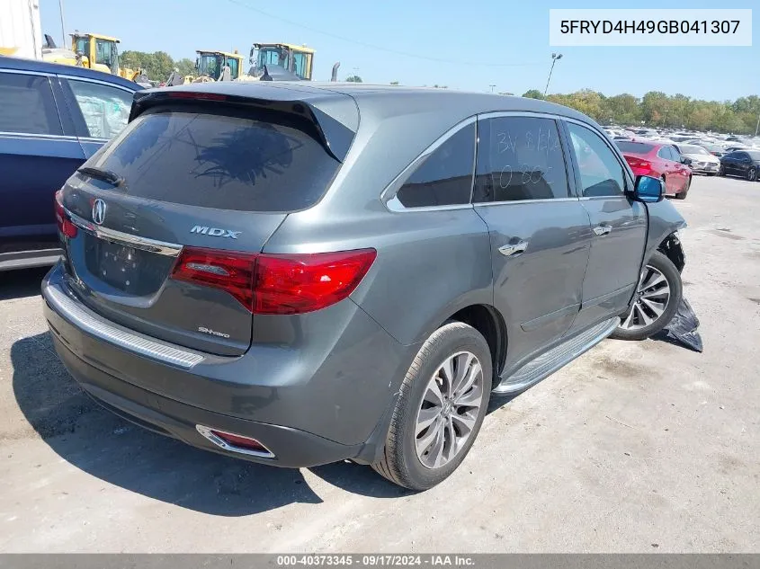 2016 Acura Mdx Technology Acurawatch Plus Packages/Technology Package VIN: 5FRYD4H49GB041307 Lot: 40373345