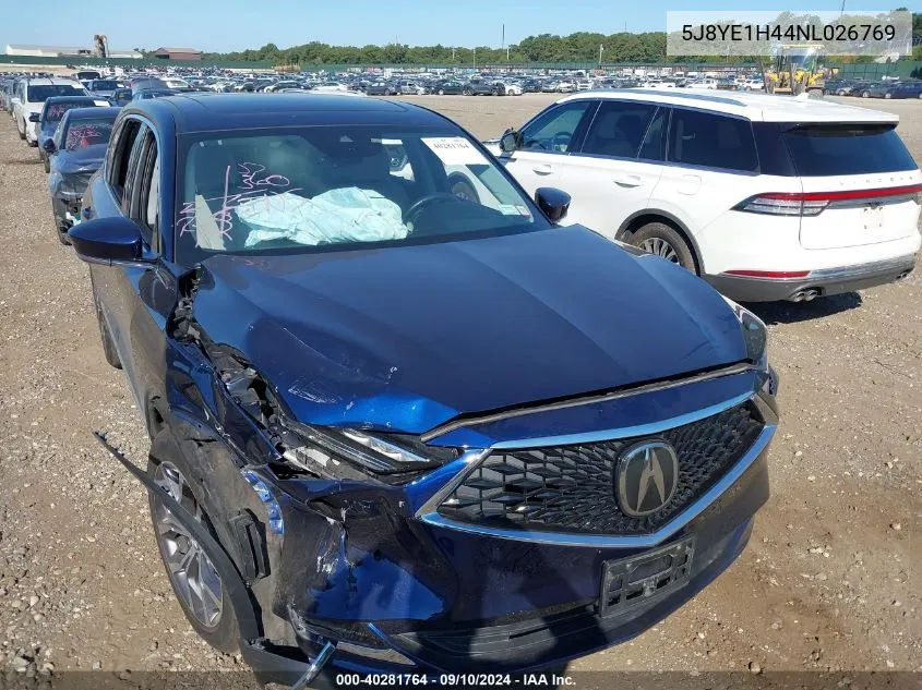 2022 Acura Mdx Technology VIN: 5J8YE1H44NL026769 Lot: 40281764